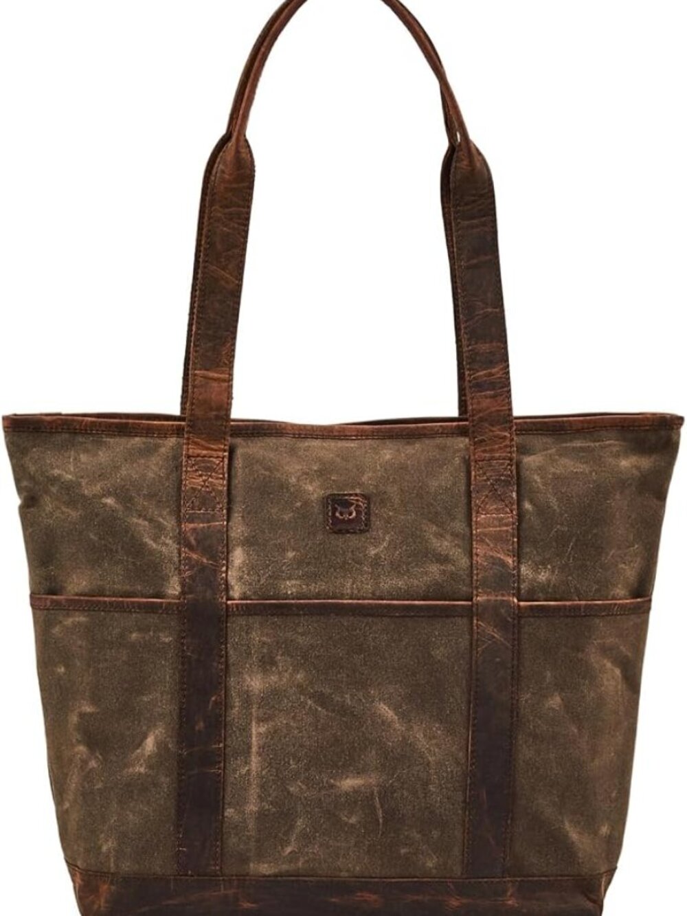 Waxed Canvas & Leather Tote Bag